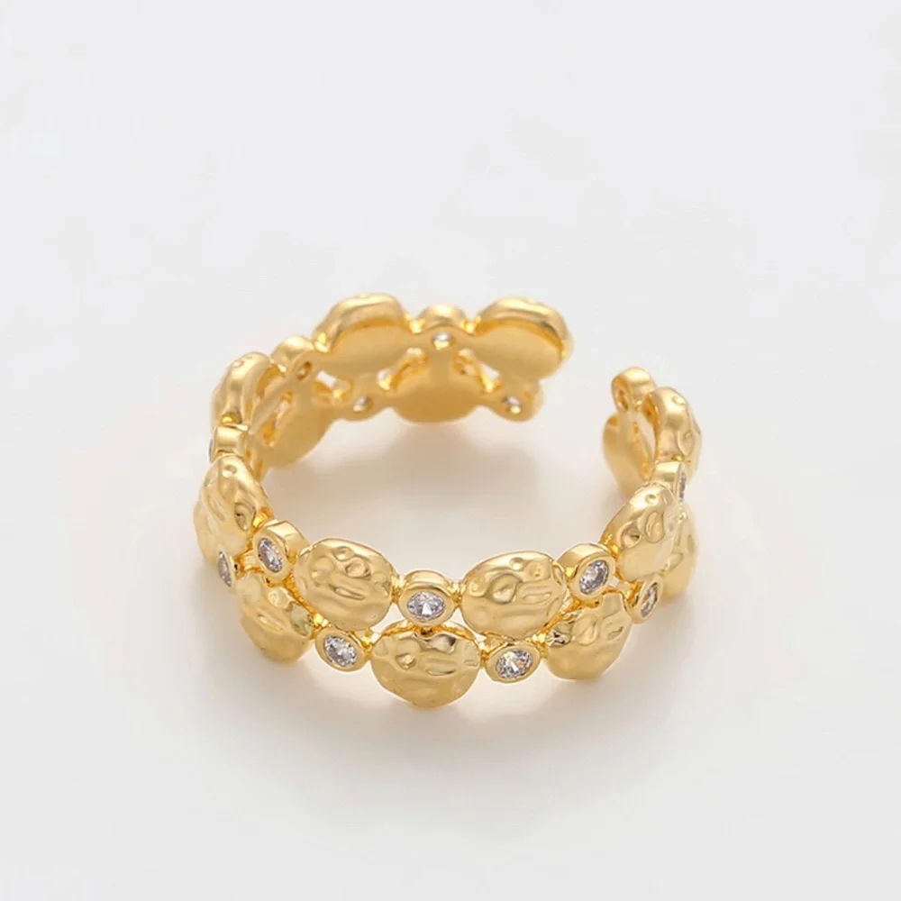 Adjustable Gold Ring 14k Gold Plated Statement Dainty Jewelry